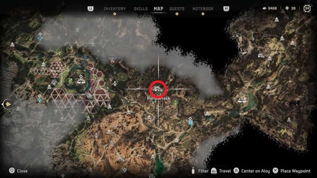 Emplacements des camps rebelles Horizon Forbidden West