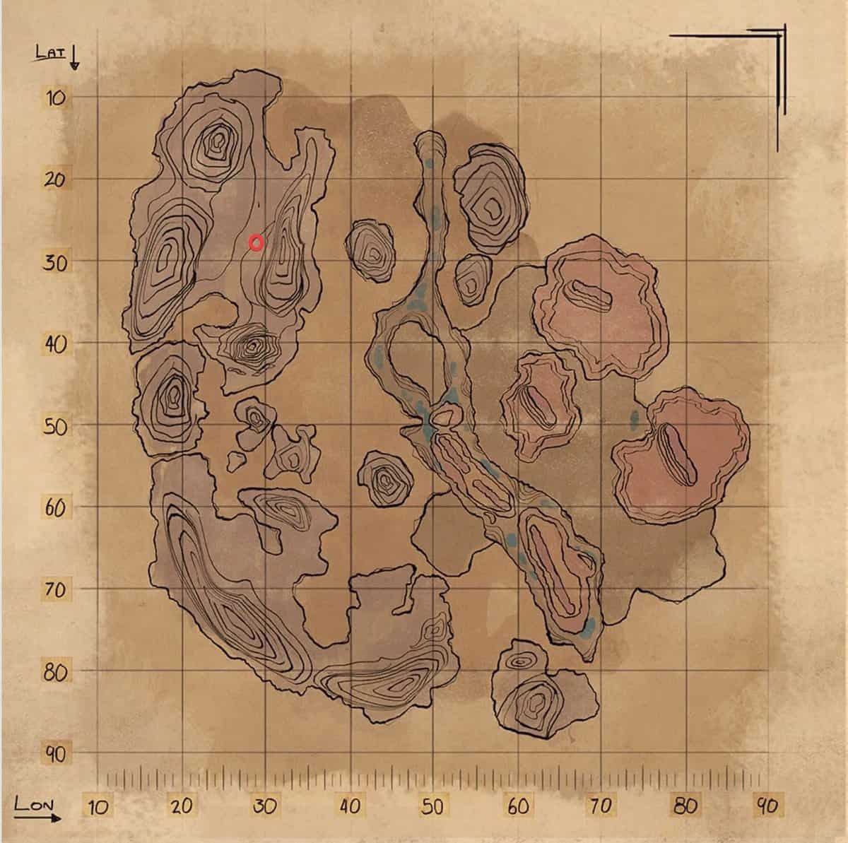 Emplacements des artefacts de l'arche de la terre brûlée