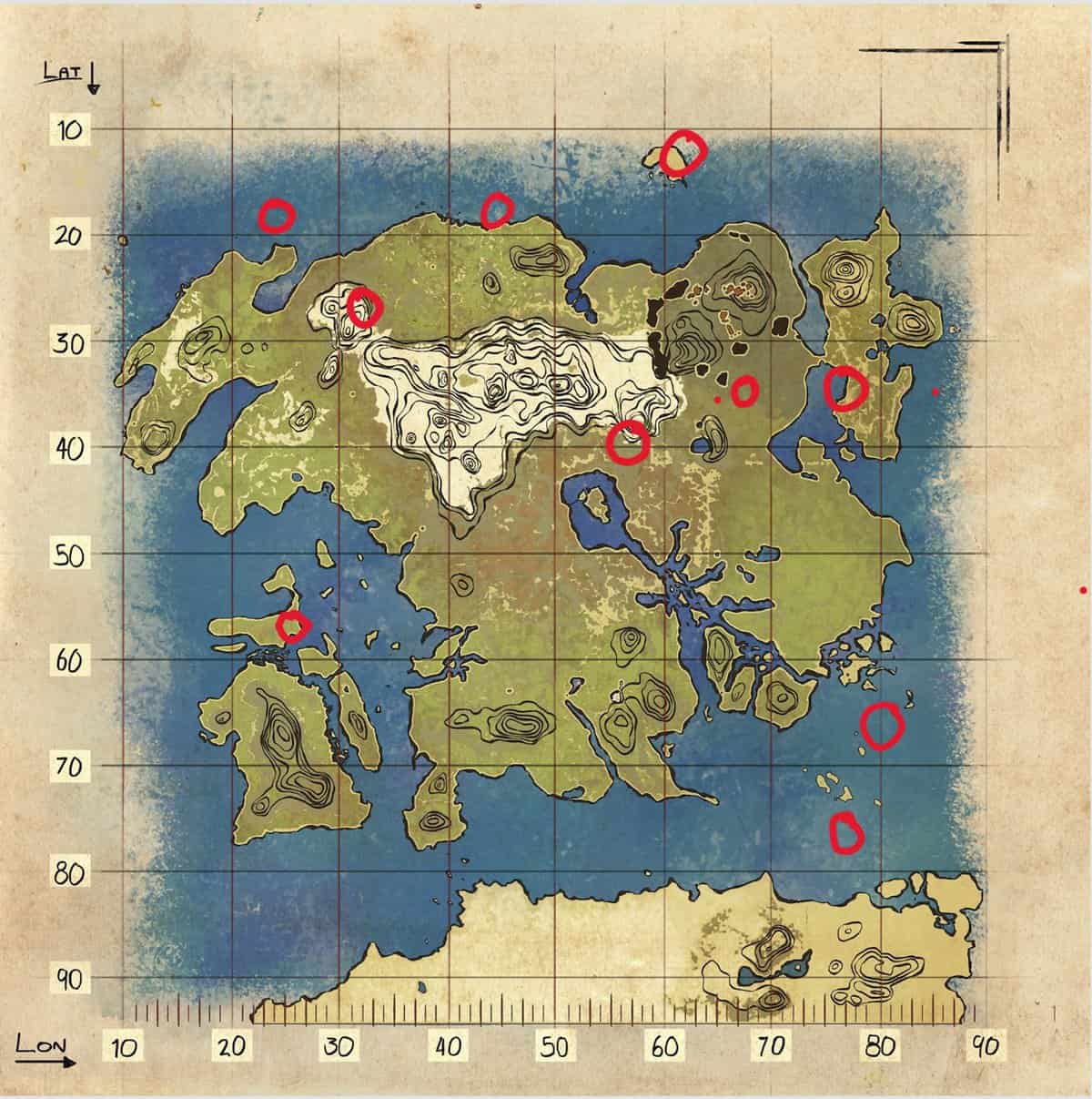 Meilleurs emplacements de base à Ark Lost Island