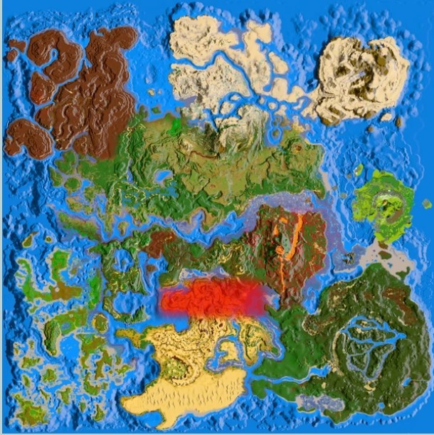 Emplacements de la sève de cactus des îles de cristal de l'arche