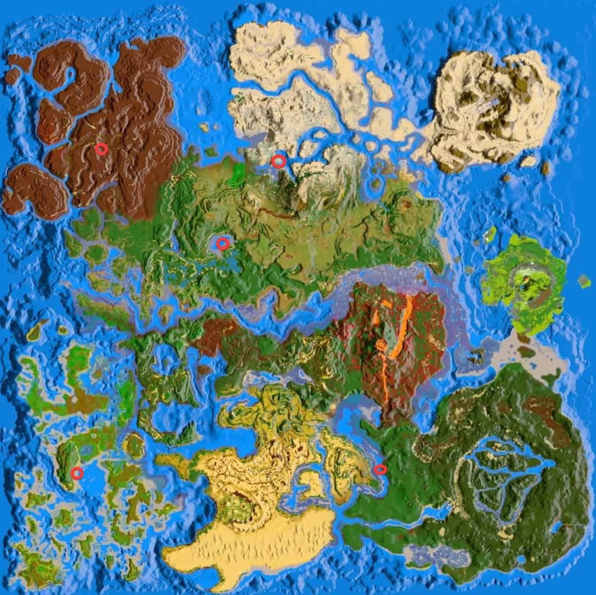 Emplacements de la pâte de cimentation Ark Crystal Isles