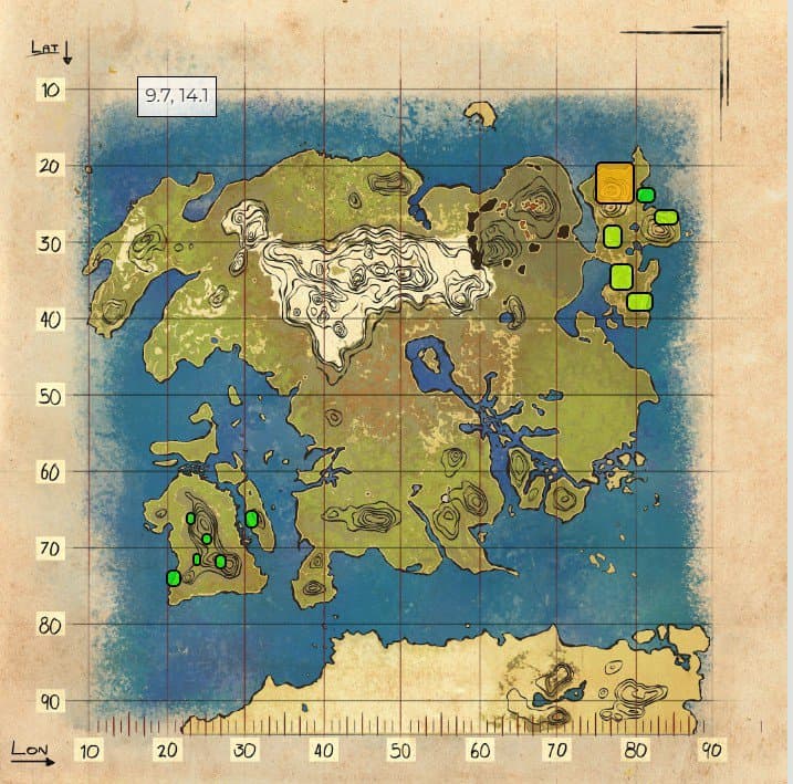 Emplacement et apprivoisement du griffon de l'île perdue de l'arche