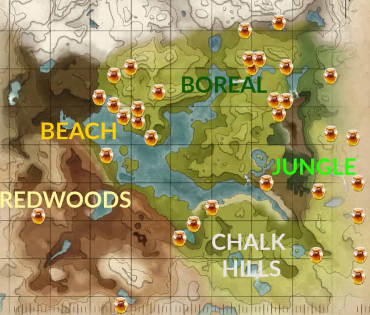 Emplacements du miel Ark Valguero