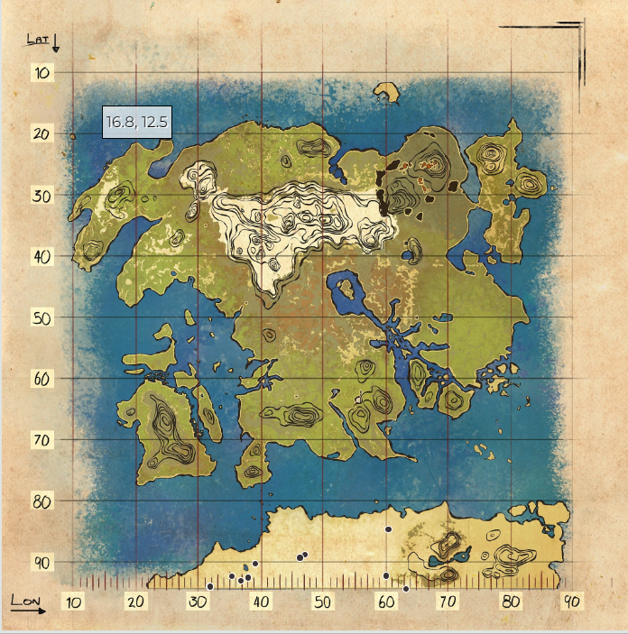 Emplacements des veines de pétrole d'Ark Lost Island