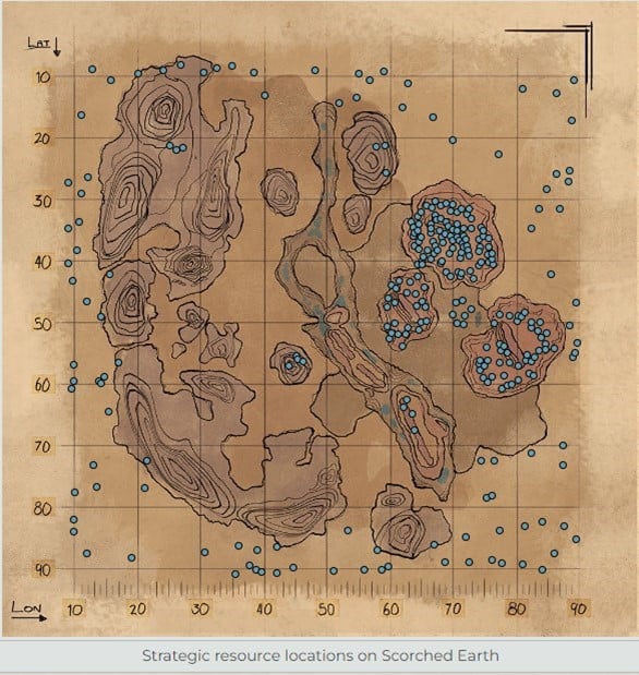 Emplacements du sel de la terre brûlée de l'arche