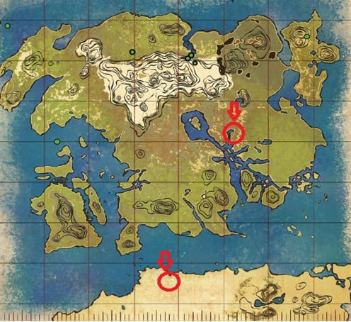 Emplacements de la soie de l'île perdue de l'arche