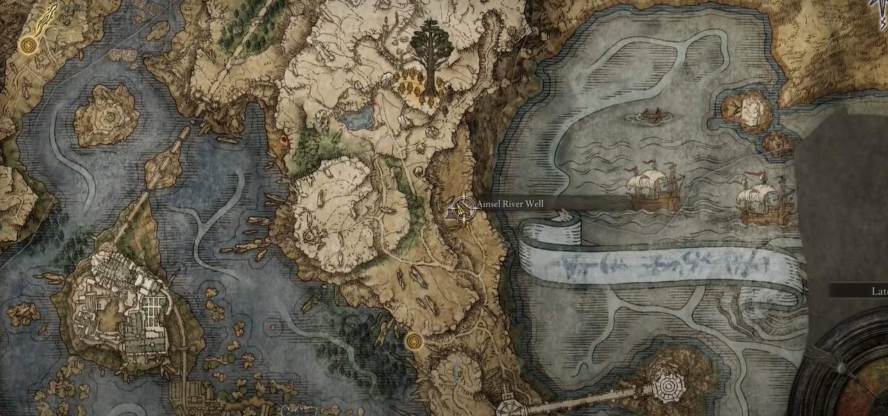 Fragment de carte de la rivière Ainsel