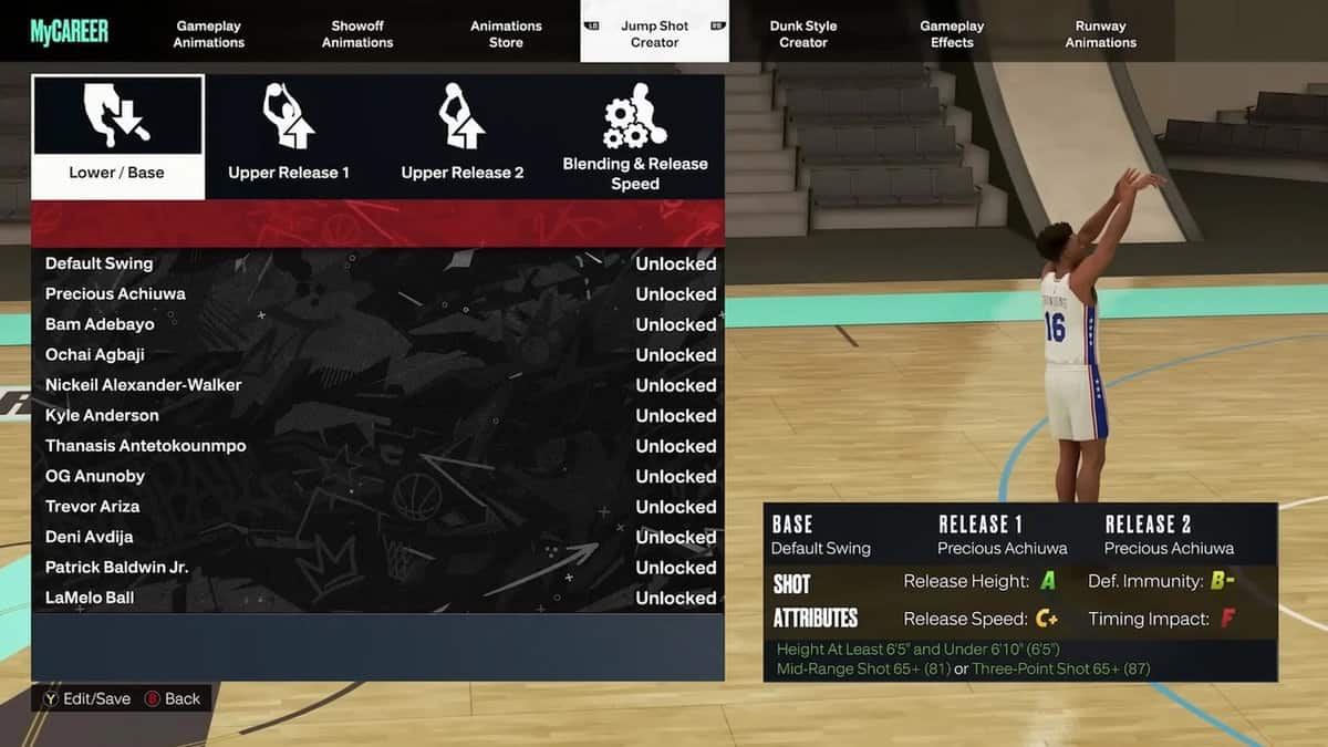 Créateur de sauts NBA 2K23