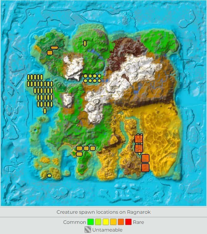 Emplacement de l'arche Ragnarok Baryonyx 