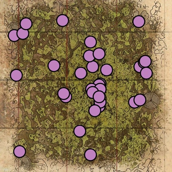 Emplacements des pépins du biome de la tourbière ARK Genesis 