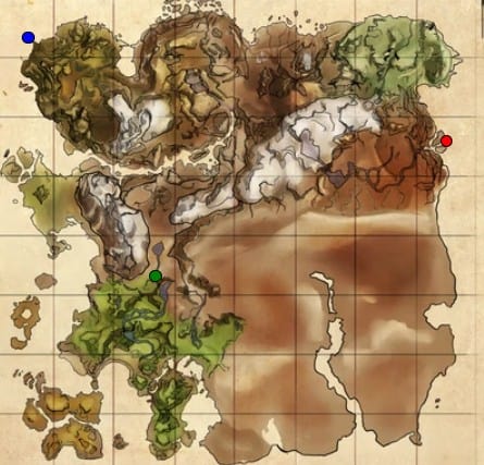 Emplacements de l'obélisque de l'arche de Ragnarok