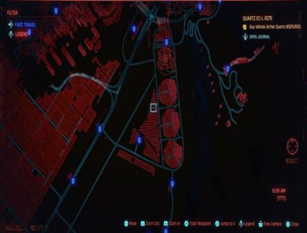 Terme de données de voyage rapide Cyberpunk 2077 Badlands 