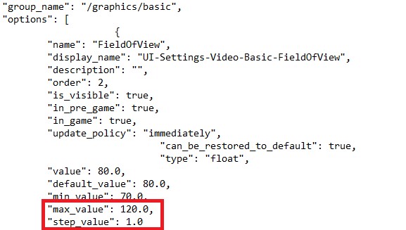 Comment changer le FOV à l'aide de la configuration