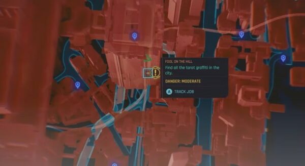 Emplacements des graffitis sur les cartes de tarot Cyberpunk 2077