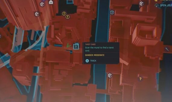 Emplacements des graffitis sur les cartes de tarot Cyberpunk 2077