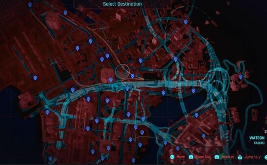 Terme de données de voyage rapide Cyberpunk 2077 Watson 