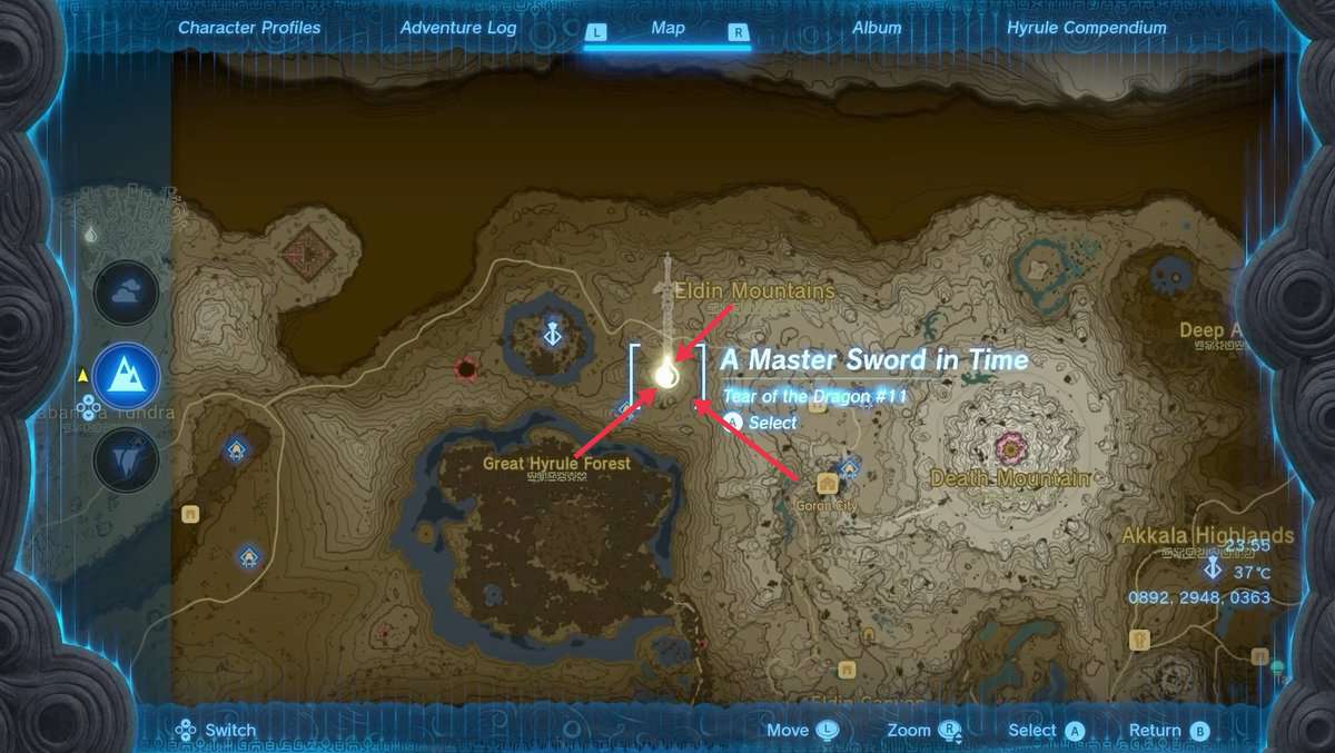 emplacements des géoglyphes zelda totk