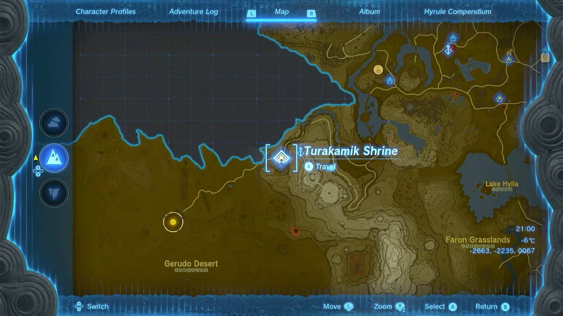 Zelda : emplacement du sanctuaire TotK Turakamik