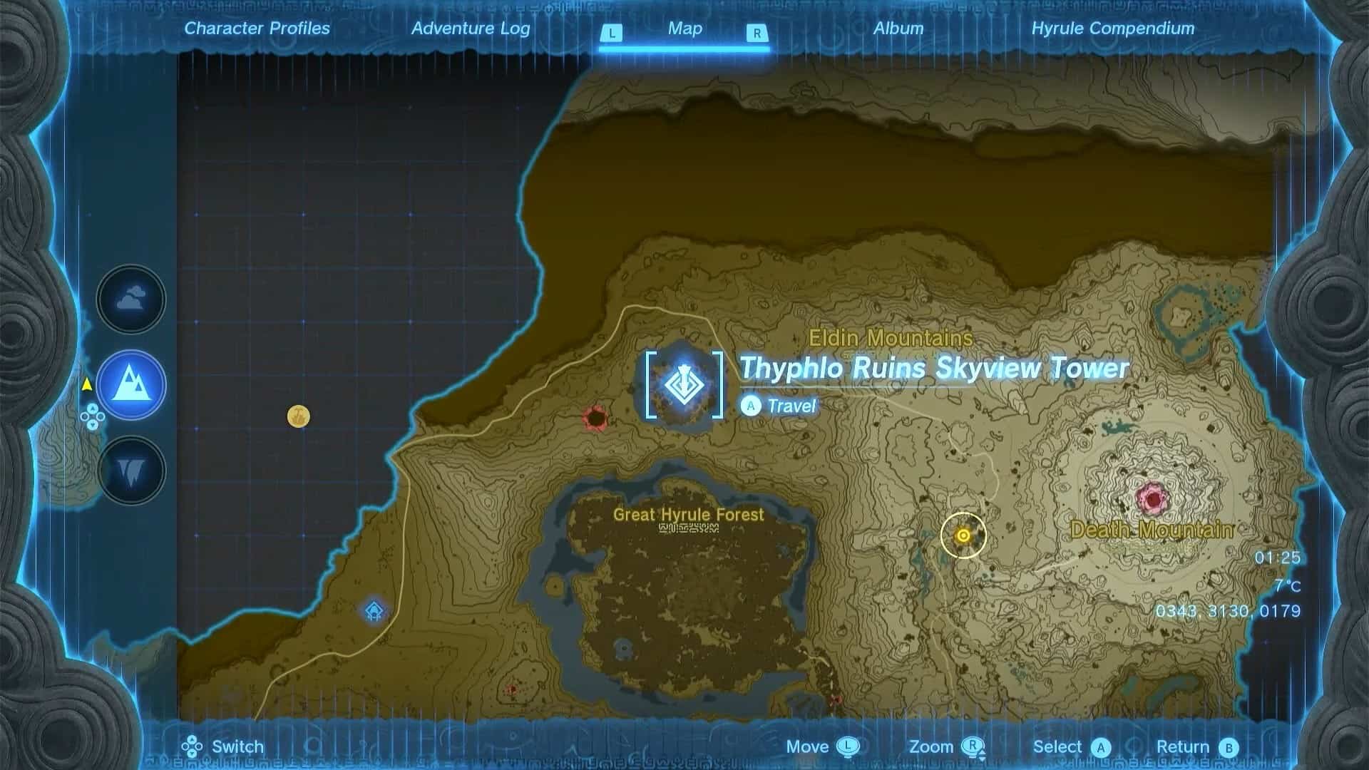 Totk Thyphlo ruines tour Skyview