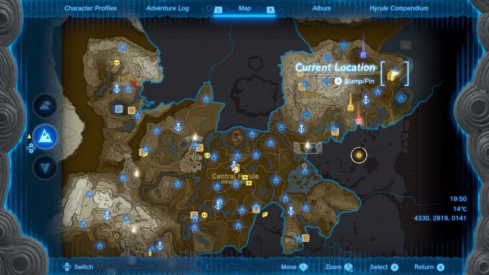 zelda : lieu de la quête du fossile colossal de Totk Eldin