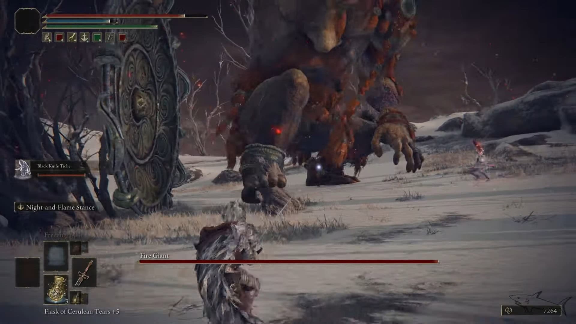 Combat contre le boss du Géant du Feu