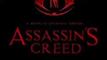 Affiche noire et rouge de la sÃ©rie Assassinâ€™s Creed de Netflix