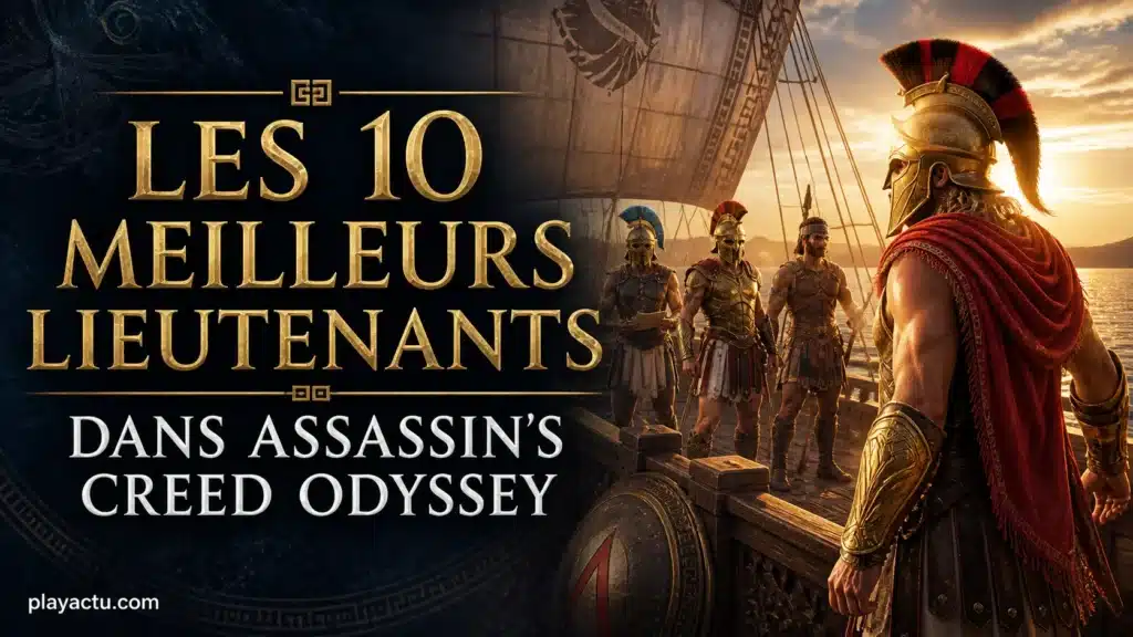 Capitaine et officiers sur une trirème dans Assassin's Creed Odyssey