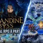 Montage éditorial de Brigandine Abyss avec un commandant et un combat tactique hexagonal