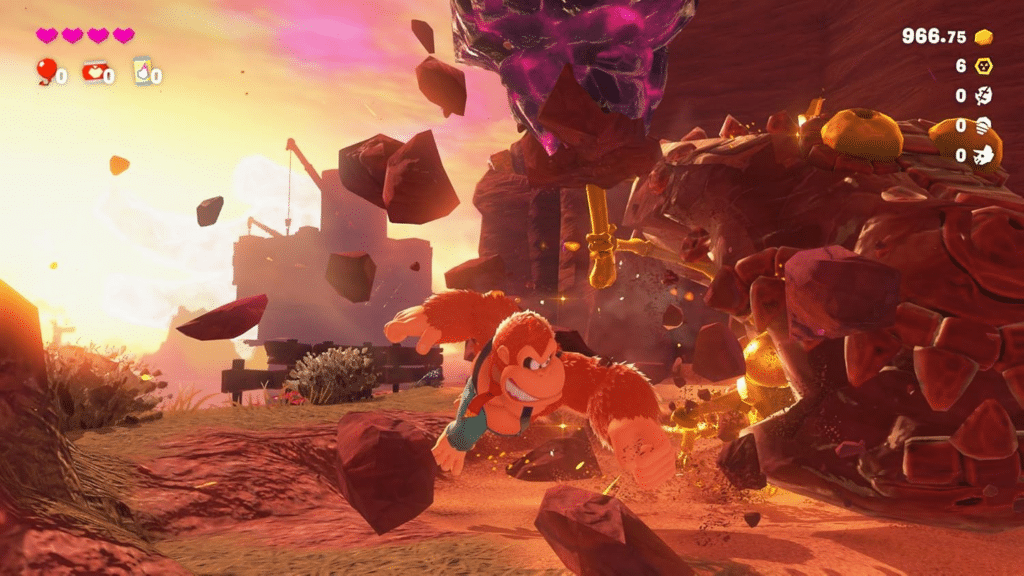 Donkey Kong explore un environnement souterrain dans Donkey Kong Bananza