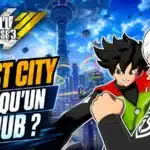 Montage éditorial Xenoverse 3 : West City, plus qu'un hub ?, avec la ville et deux combattants