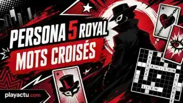 Miniature rouge et noire Persona 5 Royal avec une grille de mots croisés
