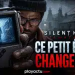 Montage éditorial Silent Hill: Townfall montrant Simon et une silhouette inquiétante dans le CRTV
