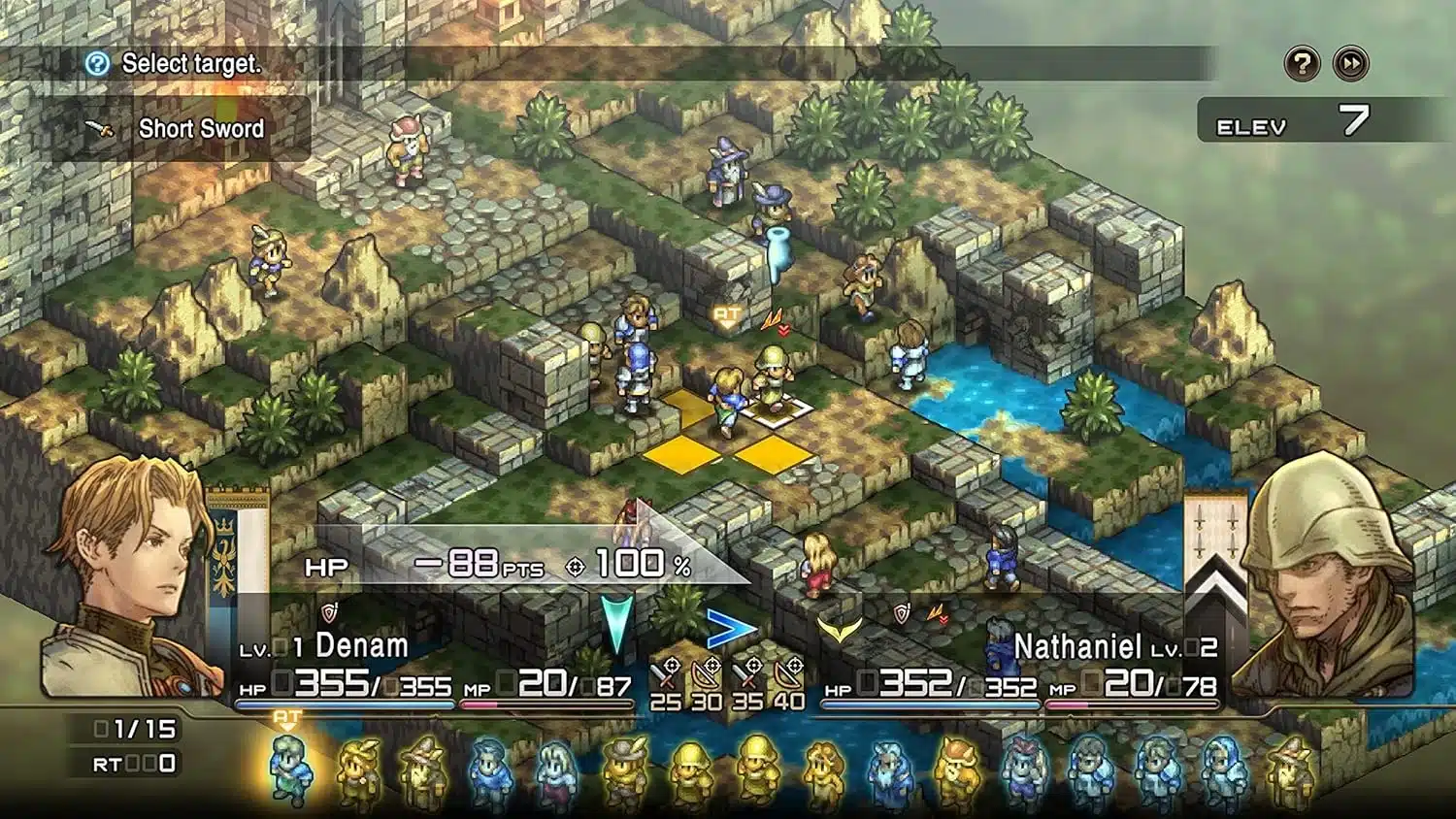 Combat tactique sur grille dans Tactics Ogre Reborn