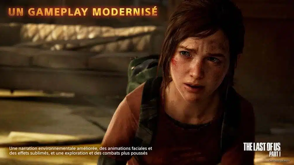 Ellie dans une scène de gameplay de The Last of Us Part I