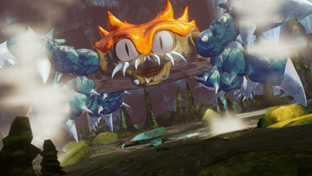 Créature géante affrontée dans une grotte de Trials of Mana