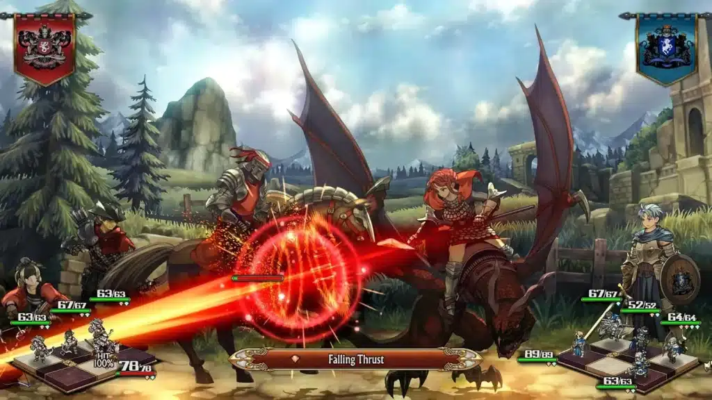 Combat automatique entre deux escouades dans Unicorn Overlord