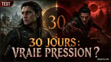 Montage éditorial opposant Coen humain et vampire autour du compte à rebours de 30 jours